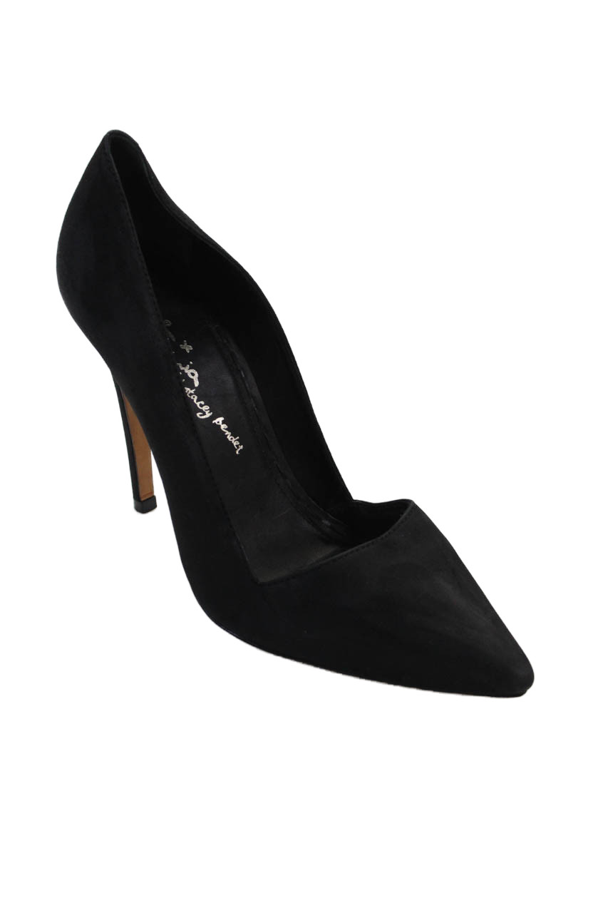 Alice + Olivia Womens Stiletto Pointed Toe Canvas Pumps Black Size 39Free Shipping in US $100+ Orders | $6.95 Orders Below