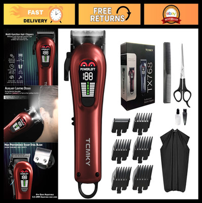 Professional Hair Clippers for Men - Cordless & Corded Barber Trimmer Kit, Recha