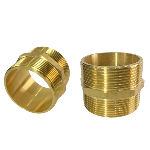 2" Male Threaded Hex Nipple Brass NPT Pipe Fitting Adapter for Air Gas Oil - 2 P