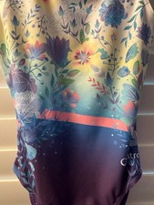 NWT QUATRO leotard GYMNASTICS DANCE size AS adult small FLOWERS pretty