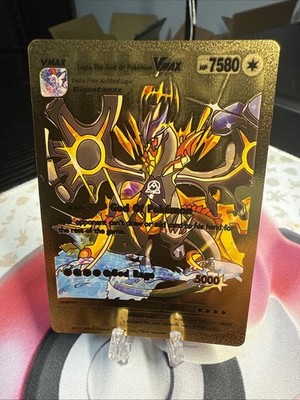 Lugia The God Of Pokemon VMAX Gold Foil Fan Art Display Card Hp7580  | eBay