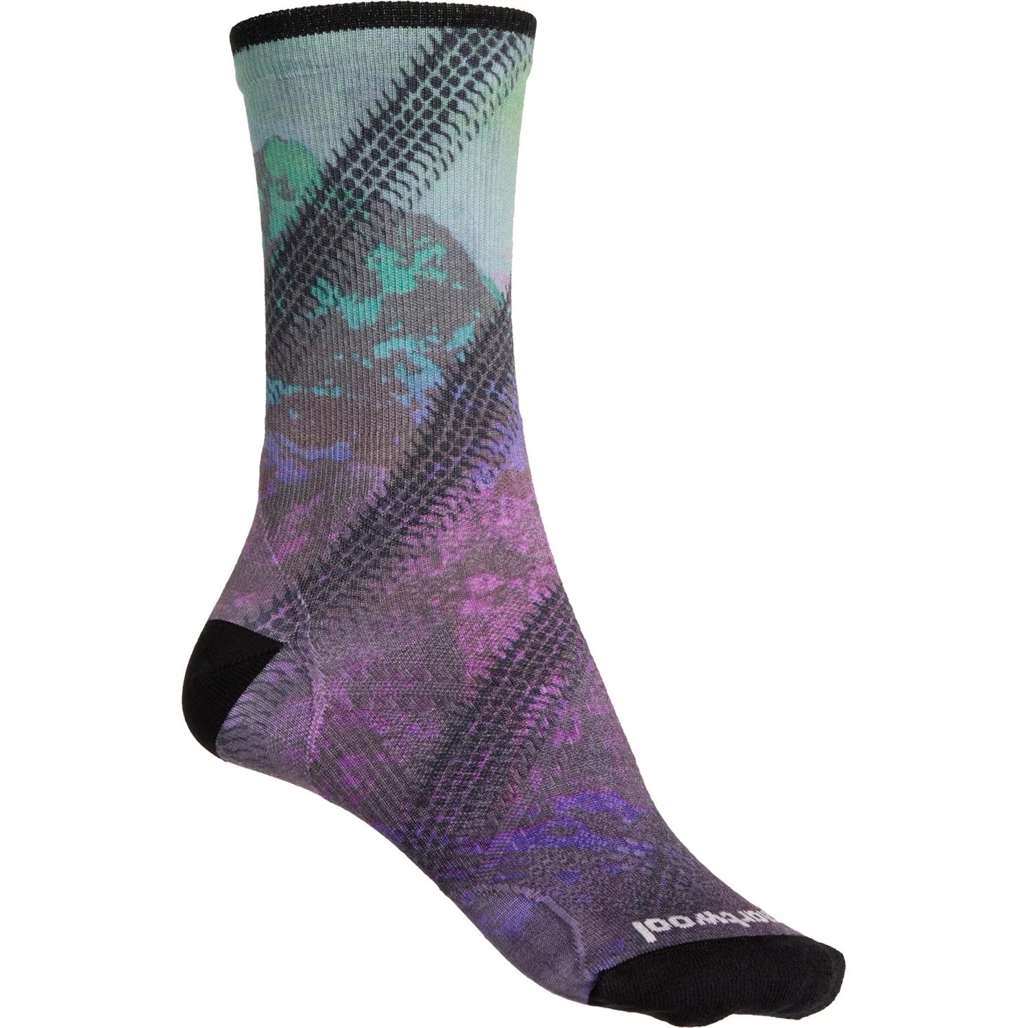Smartwool socks women LARGE PHD Cycle mauve Mountain pattern merino wool
