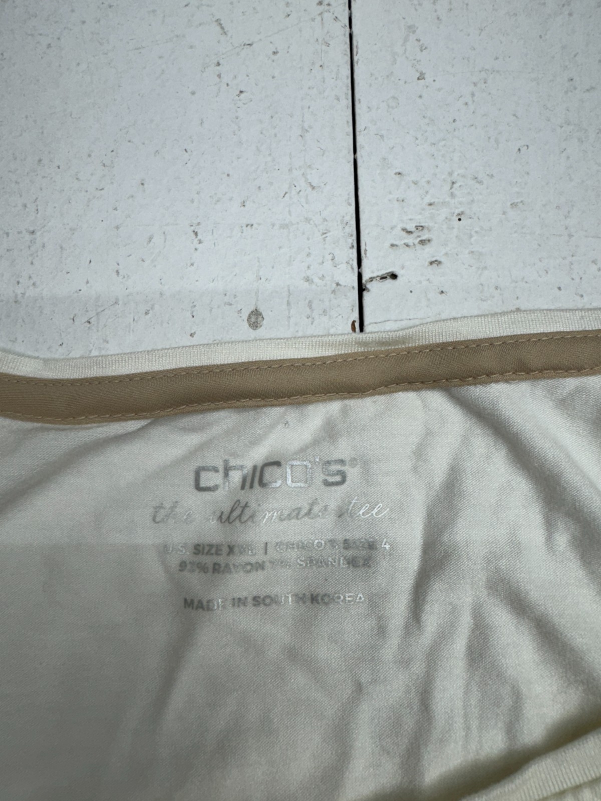 Chicos Ultimate Tee Solid White Lightweight Long … - image 3