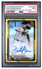 2024 Bowman Chrome Boston Bateman /75 True Yellow Auto PSA 9