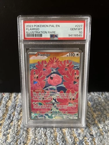 Pokémon TCG Flamigo Holo Illustration Rare Art Paldea Evolved 227/193 PSA 10