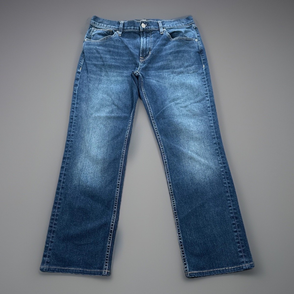 Hudson Jeans Mens 34x29 Blue Byron Straight Leg Dark Wash Stretchy 