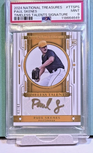 2024 Panini National Treasures Timeless Talents Paul Skenes Auto RC /49 PSA 9