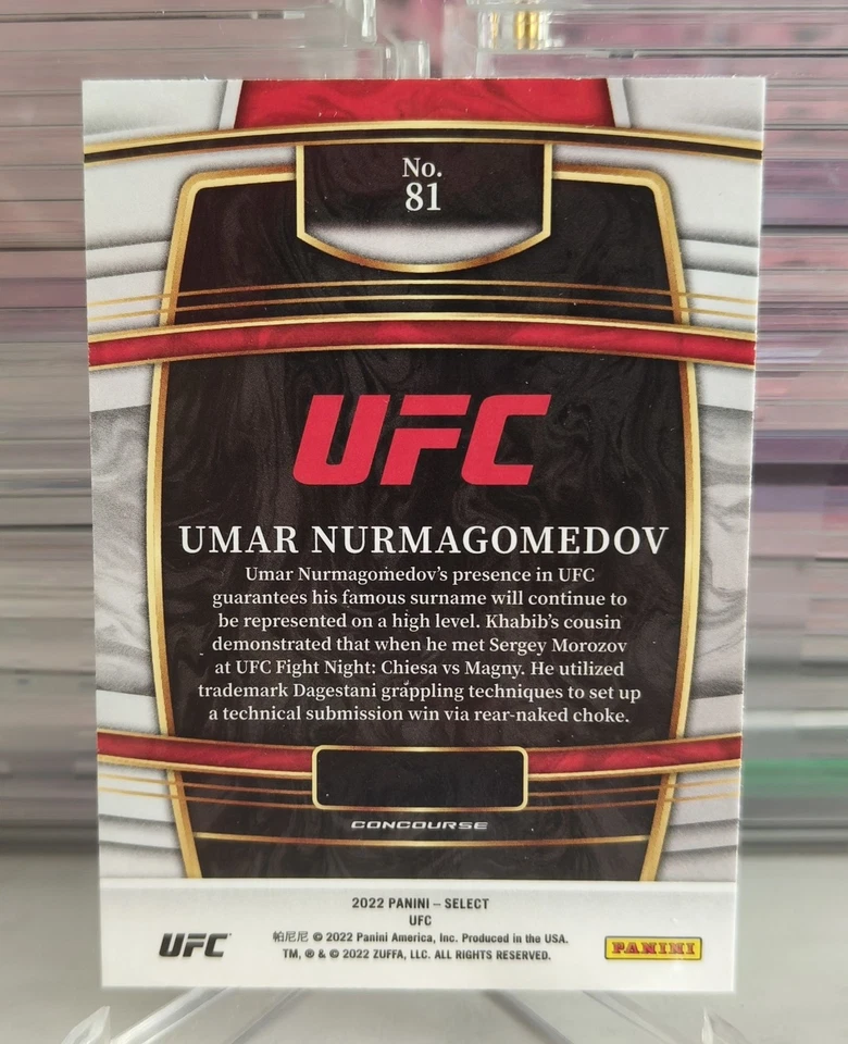 2022 Select UFC Umar Nurmagomedov RC Blue Prizm Rookie Concourse #81RC - Image 3 of 3