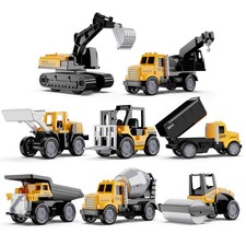 Alloy Mini Construction Vehicles, 8Pcs Die-cast Construction Toys Set, Excava...