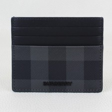 Burberry Check Card Case Charcoal