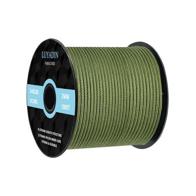 Paracord 240lb - Diameter 2mm Micro Utility Cord -3 Strand Parachute Spool Co...