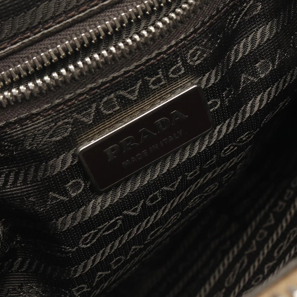 Bolso Bandolera PRADA TESSUTO Nylon Cuero Marrón Usado Mujer Foto 4 de 4