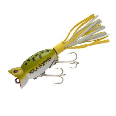 Arbogast Hula Popper G760 Frog / White Belly & White / Yellow | eBay
