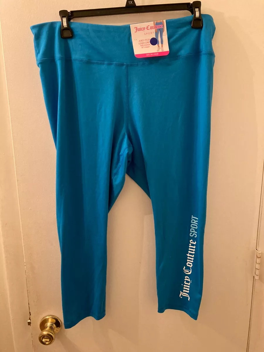 Juicy Couture Sport Juicy Flex Logo Crop Leggings Size Medium NWT Blue $48