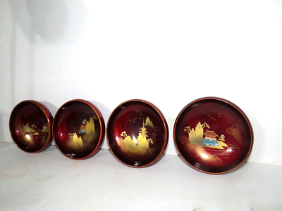 7 Piece Japanese Lacquer Scenic Salad Set | eBay