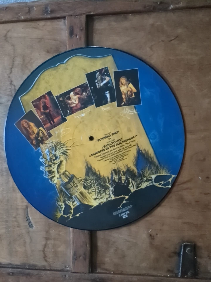 IRON MAIDEN -RUNNING FREE RARE 1985 12" EP VINYL EMI PICTURE DISC MINT CONDITION - Image 2 of 2