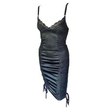 D&G by Dolce & Gabbana Lace Up Bodycon Black Dress