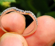 14k White Gold Over Sterling Silver MOISSANITE Wedding Band Ring Size 6.5