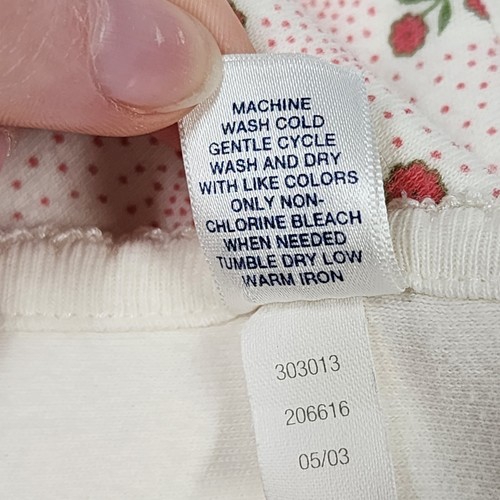Vintage 2003 Baby Gap Cream Ivory Pink Flower Floral Cotton 2-ply Blanket Y2K - Picture 6 of 7