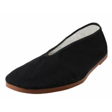 Men's Casual Slip On Cotton V Shoes Kung Fu Martial Arts Black Sizes 41 - 48 New
