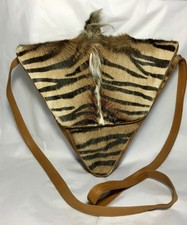 Vtg Sondra Roberts Pony Hair Brown W/ Black Zebra Print Leather 
