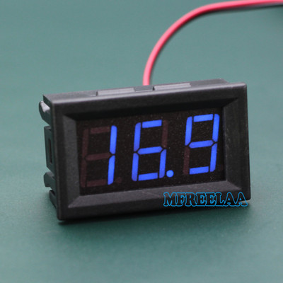 5PCS Mini DC 5-120V Voltmeter Blue LED Panel 3-Digital Display Volt Meter 2-wire