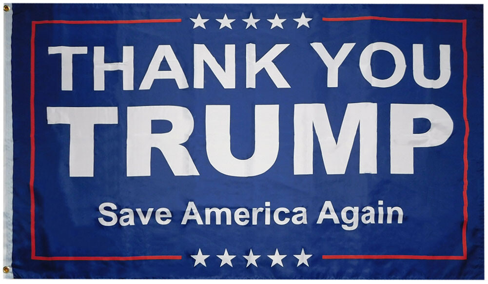 Bandiera Decorativa God Bless America Bandiera 'Thank You Trump God Bless America' 3x5 Piedi - In Tessuto Poliestere 100D, Stampata, Per Mostrare Il Tuo Sostegno Bandiera Trump 3x5 Piedi - Foto 2