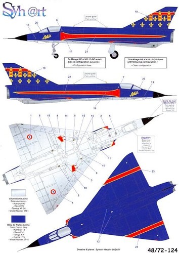 Syhart Decals 1/72 DASSAULT MIRAGE IIIE "30 ans 13e Escadre" Artois 1987 - Picture 3 of 3