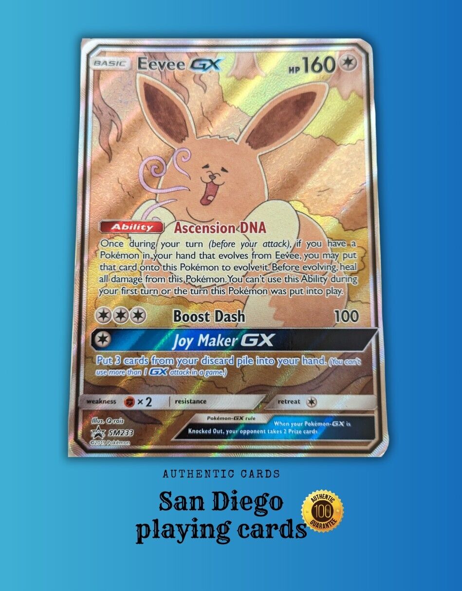 Pokemon Card Promo #SM233 - EEVEE GX (holo-foil): :  Sell TY Beanie Babies, Action Figures, Barbies, Cards & Toys selling online