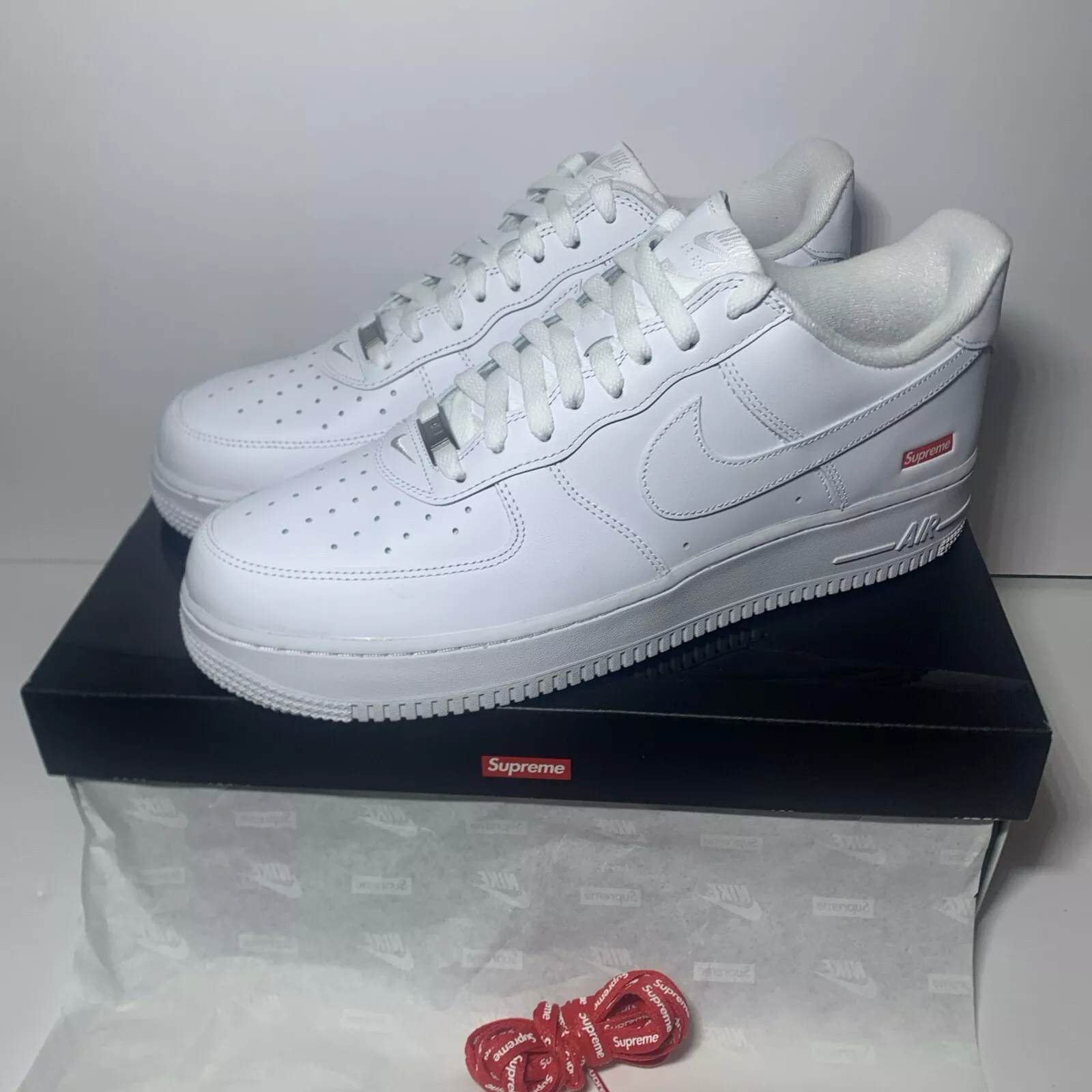 Nike Air Force 1 Low Supreme Blanc CU9225 100 06.0 Homme Taille 12