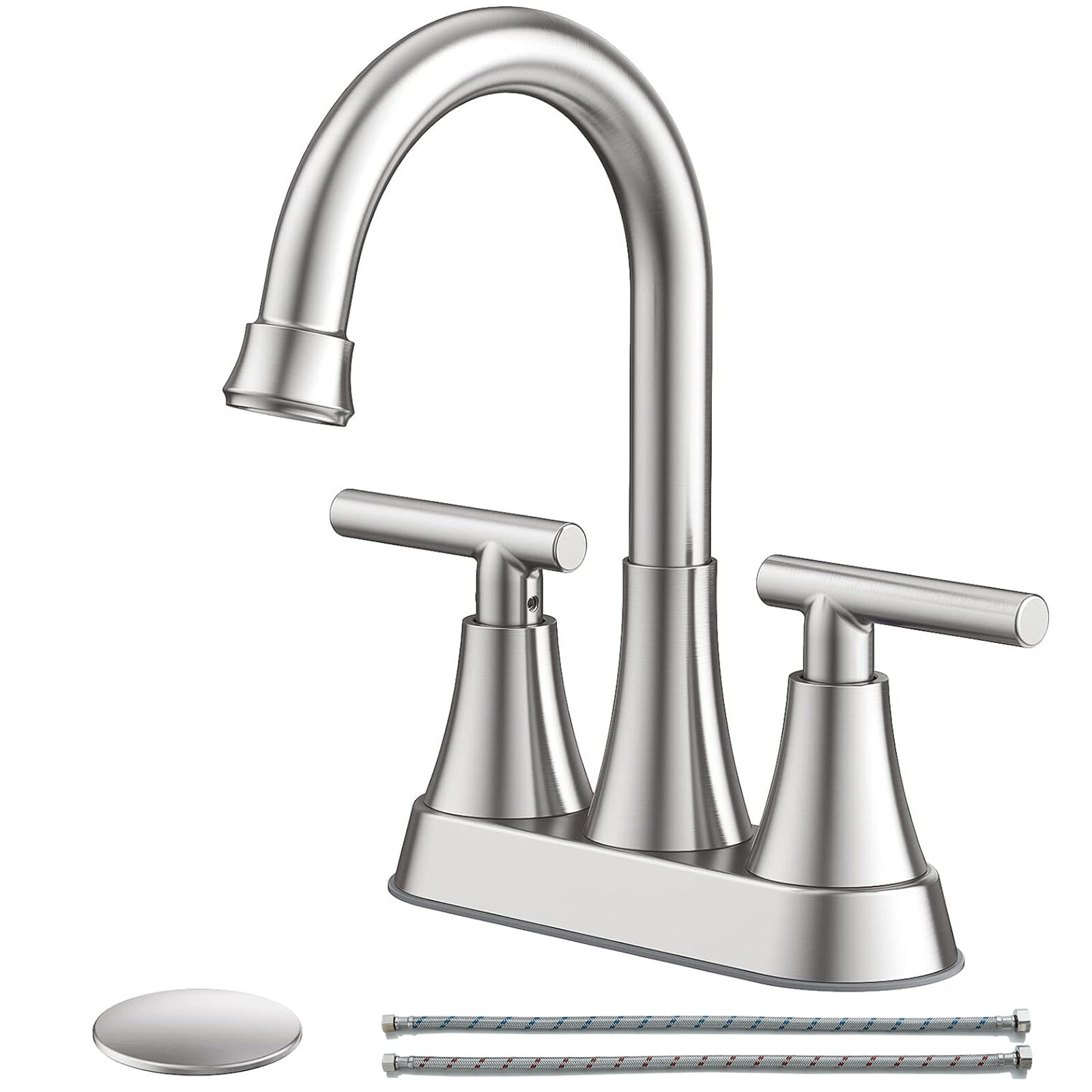 Bathroom Sink Faucet 3hole 4in Centerset Vanity Mixer With D