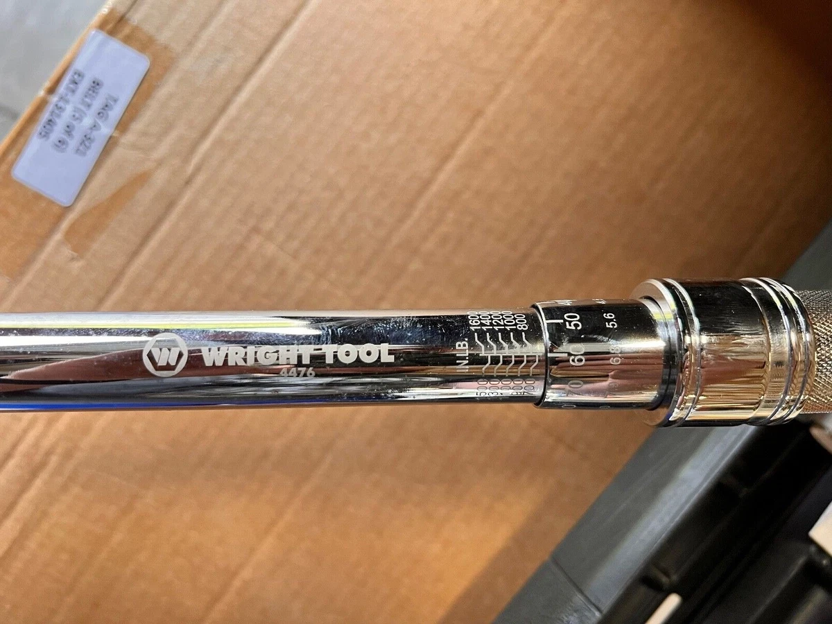 WRIGHT TOOL 4476 TORQUE WRENCH 1 2 IN DRIVE 700 1600 IN LB