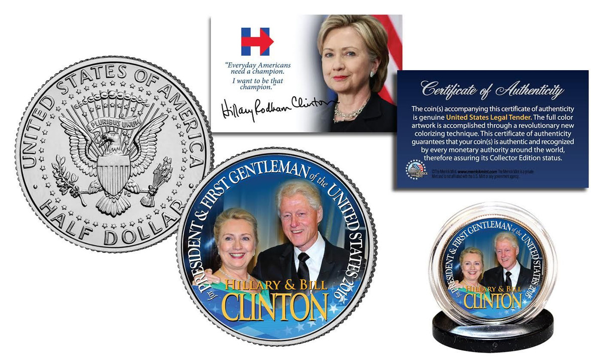 HILLARY & BILL CLINTON Democrat Presidential OFFICIAL 2016 JFK