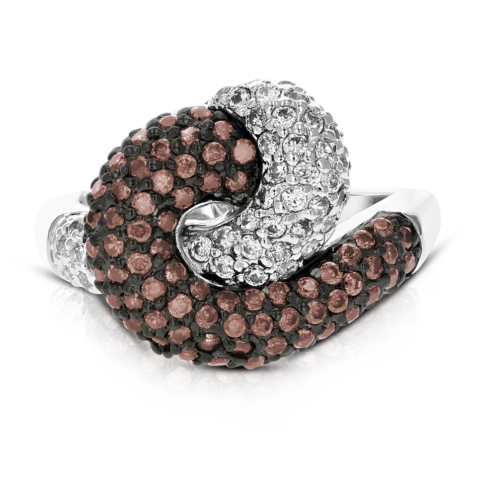 1.80 ct Champagne and White Diamond Engagement Ring for Women in Sterling Silver - Image 2 of 4