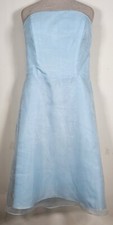 Alfred Angelo  Strapless Tea Length Dress Powder Blue Color