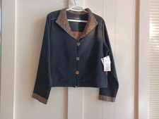 Vtg Nwt Y2k Open Back Jacket Sz Medium Black Patchwork Art To Wear K.d Spring