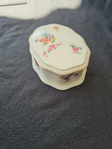 DECKEL DOSE ROSENTHAL TOP Deko PORZELLAN Gold Verziert Floral Blume K3 - Bild 4 von 10