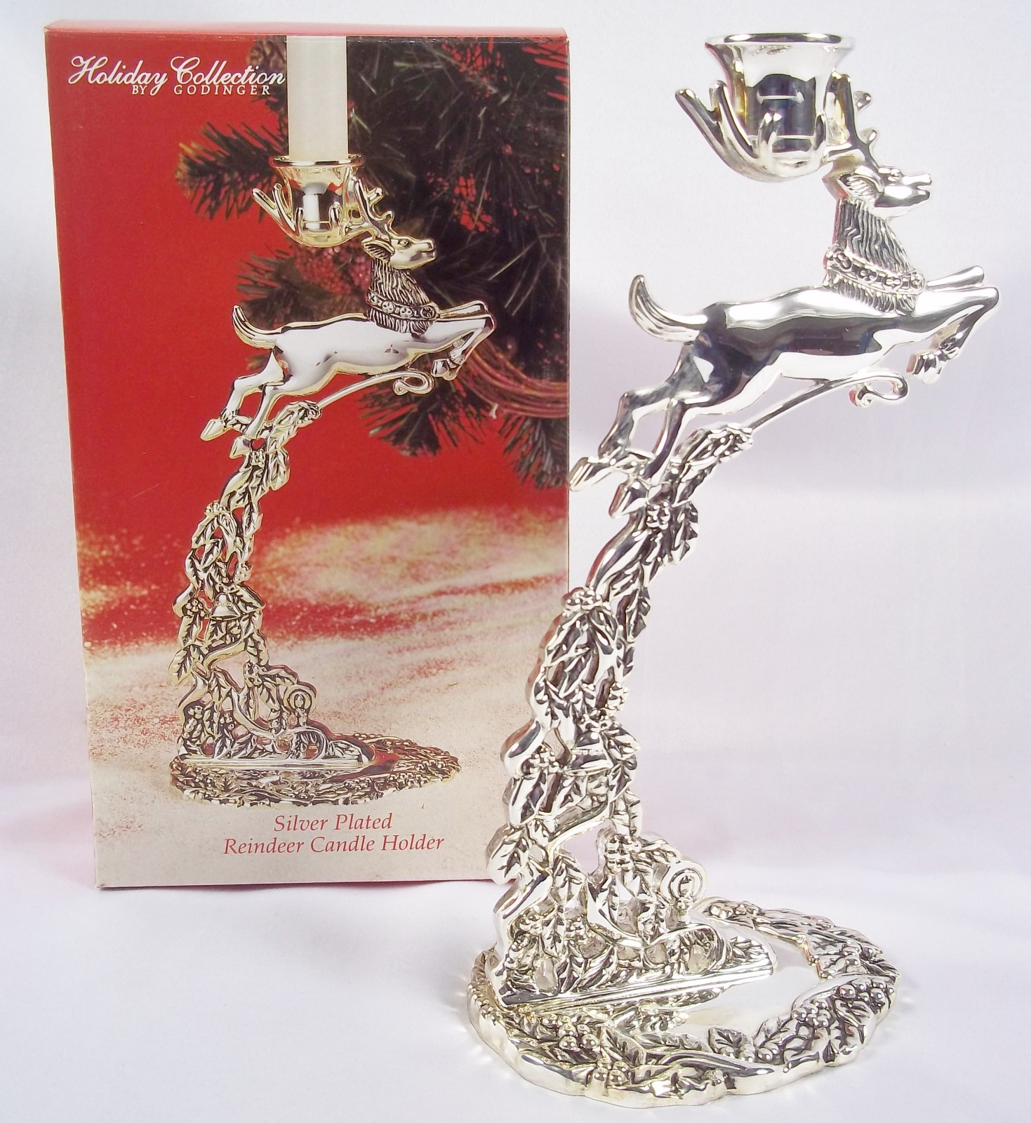 Silver Plated Reindeer Candle Holder Holiday Collection by Godinger eBay