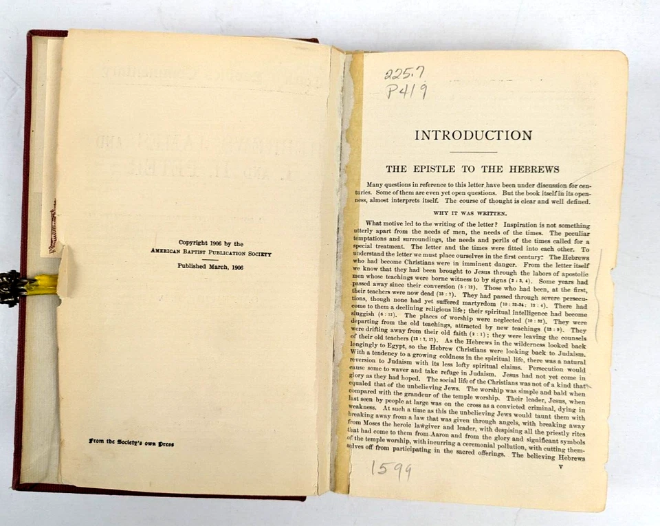 CLARK'S PEOPLES COMMENTARY 7 Volumes ex-libris Antique Books Rare 1890s up - Image 4 of 4