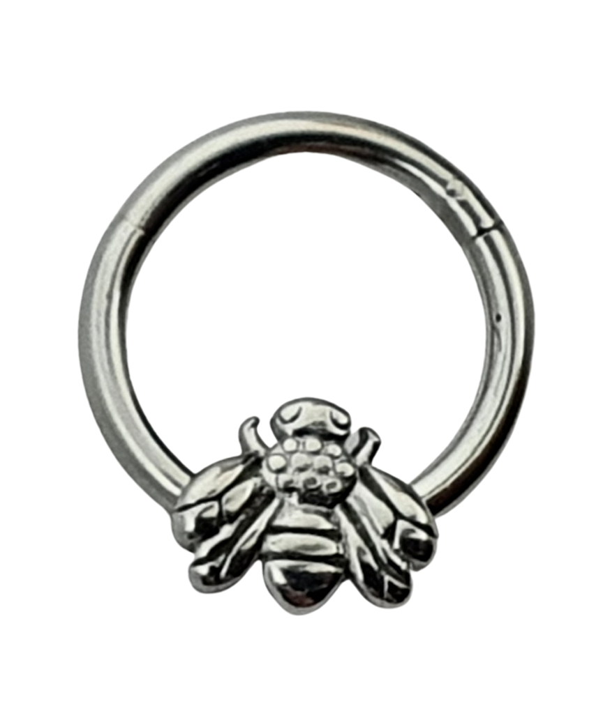 Bumble Bee Nose Septum Ring 16g (1.2mm) 8mm Hinged Clicker Daith Rook Earring