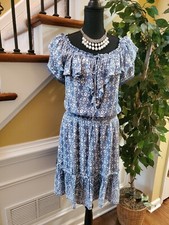 American Rag Off-the-Shoulder Ruffle Dress Blue Plus Size Juniors 1X NWT