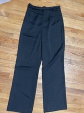 Flattering HOUSE OF CB LONDON Black Straight Leg Runched High Waisted Pants SZ M
