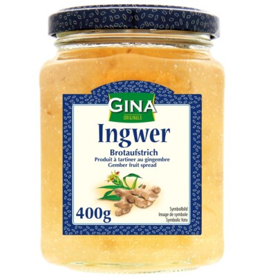 Gina Fruchtaufstrich Ingwer 400g aus Dänemark Ingwerfruchtaufstrich
