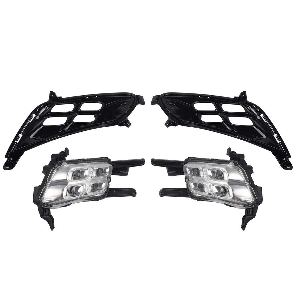 For 2014 2015 Kia Optima 4 Eyes Style Fog Lights Lamps LH + RH w/ LED DRL Bezel Foto 4 de 4