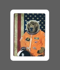 Grizzly Astronaut Sticker Wink Waterproof