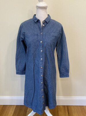 ASOS denim Long Sleeve Dress Size UK 4 US 0 Button Down | eBay