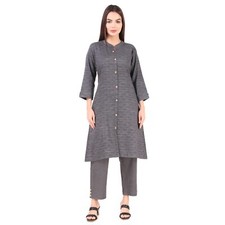 Indian Kurti With Pant Suit Straight Kurta Salwar Kameez Women-Green