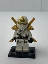 LEGO NINJAGO ZANE ZX MINIFIGURE NJO053 WHITE NINJA GOLD SWORDS SET 30086 2012