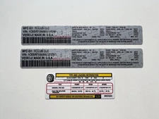DODGE RAM Door Jamb Data Decal Set Permanent Sticker ID Tag  Custom PLUS TIRE