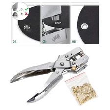 Grommet Eyelet Pliers Kit Leather Hole Puncher Handhold 5mm Eyelets Eyelet